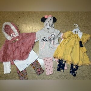 Lot of 3 NWT Infant Baby Girl Outfits Minnie Mouse Shabby Chic Little Lass 24m